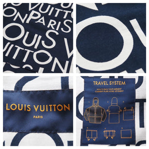 LOUIS VUITTON ルイヴィトン パッカブルギャラクシージャケット ブルゾン ロゴ総柄 ネイビー ホワイト サイズ48 美品 中古 43433