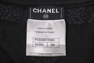 CHANEL シャネル タンクトップ ノースリーブ ベスト ラインストーン P43358V31383 コットン ブラック サイズ34 美品 中古 43436