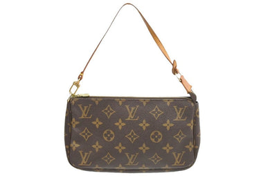 LOUIS VUITTON ルイヴィトン ポシェットアクセソワールモノグラム ブラウン ゴールド金具 M51980 美品 中古 43476