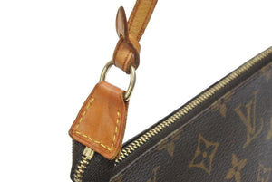 LOUIS VUITTON ルイヴィトン ポシェットアクセソワールモノグラム ブラウン ゴールド金具 M51980 美品 中古 43476