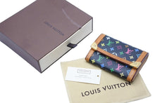 画像をギャラリービューアに読み込む, Louis Vuitton ルイヴィトン 二つ折り財布 ミニウォレット MI0045 モノグラムキャンバス レザー マルチカラー 美品 中古 43477