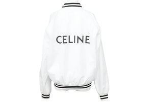 新品同様 CELINE セリーヌ ブルゾン テディジャケット ナイロンジャケット 2W365495M ブラック ホワイト 中古 43480