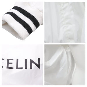 新品同様 CELINE セリーヌ ブルゾン テディジャケット ナイロンジャケット 2W365495M ブラック ホワイト 中古 43480