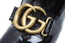 Load image into Gallery viewer, GUCCI グッチ ダブルGパテント アンクル ブーツ ロゴ ブラック エナメル 靴 シューズ 花 柄 524658 サイズ37 1/2 中古 43481