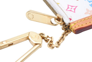 Louis Vuitton ルイヴィトン キー&コインケース 小銭入れ M92655 コーティングキャンバス ホワイト マルチカラー 美品 中古 43495