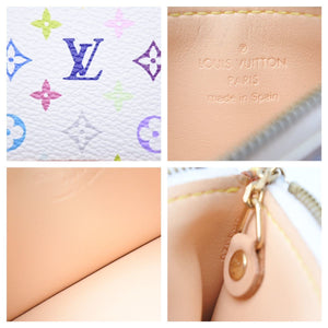 Louis Vuitton ルイヴィトン キー&コインケース 小銭入れ M92655 コーティングキャンバス ホワイト マルチカラー 美品 中古 43495