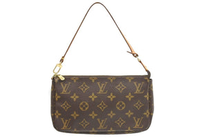 LOUIS VUITTON ルイ・ヴィトン ポシェット・アクセソワール モノグラム ブラウン M40712 アクセサリーポーチ 美品 中古 43508