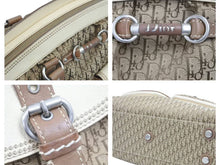 Load image into Gallery viewer, Christian Dior クリスチャンディオール トロッター ボストンバッグ ベージュ アイボリー レザー キャンバス 美品 中古 43514