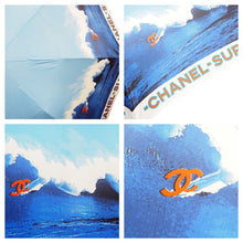 Load image into Gallery viewer, CHANEL シャネル サーフライン 折りたたみ傘 パラソル アンブレラ ヴィンテージ 545g ホワイト ブルー 良品 中古 43519