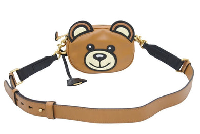[USED/中古]MOSCHINO モスキーノ ショルダーバッグ ブラウン ブラック レザー Bランク 中古 n43552