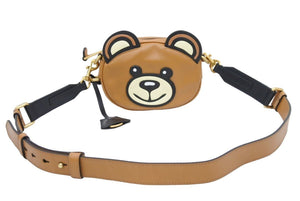 [USED/中古]MOSCHINO モスキーノ ショルダーバッグ ブラウン ブラック レザー Bランク 中古 n43552