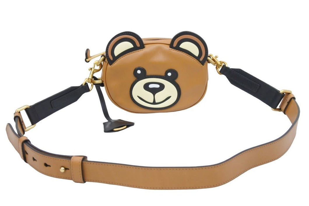 [USED/中古]MOSCHINO モスキーノ ショルダーバッグ ブラウン ブラック レザー Bランク 中古 n43552