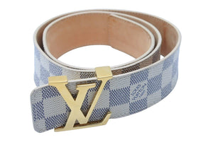 LOUIS VUITTON ルイ・ヴィトン ダミエアズール サンチュール LVイニシャル 40MM ベルト M9609 80/32 中古 43557