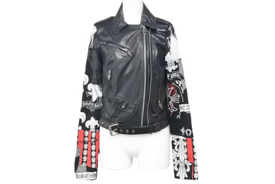 DSMG限定 CHROME HEARTS クロムハーツ ライダースジャケット JACKET MOTO LAURIE LEATHER サイズS 美品 中古 45359
