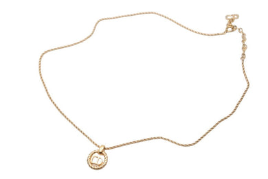 Christian Dior クリスチャンディオール ネックレス アクセサリー CDロゴ ラウンド 丸形 ゴールド GP 美品 中古 43560