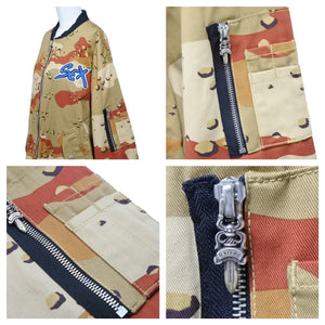 新品同様 Chrome Hearts クロムハーツ P JKT U BOMBER SEX SEX RECORDS ダブルジップ迷彩ボンバージャケット サイズL 中古 43573