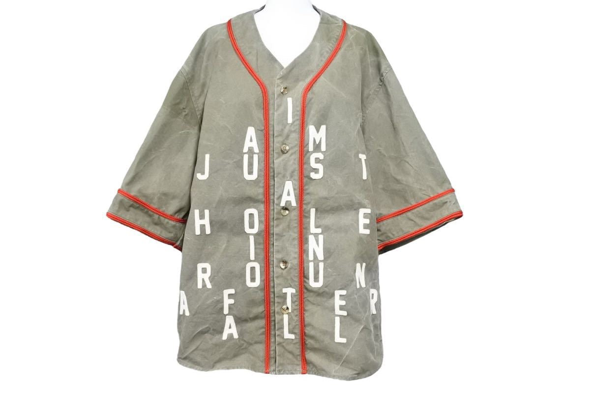 READYMADE レディメイド ベースボール シャツ テント生地 カーキ Baseball Shirt US army tent shell 良好  43579