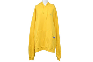 Kar L'ART DE L'AUTOMOBILE L'ART BLUE BACKFIRE HOODIE イエロー パーカー プルオーバー ロゴ刺繍 良好 中古 43585