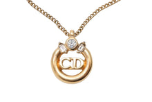 Load image into Gallery viewer, Christian Dior クリスチャンディオール ネックレス アクセサリー ジュエリー CDロゴ ラインストーン GP 美品 中古 43621