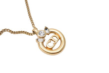 Load image into Gallery viewer, Christian Dior クリスチャンディオール ネックレス アクセサリー ジュエリー CDロゴ ラインストーン GP 美品 中古 43621