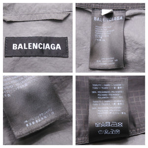 BALENCIAGA バレンシアガ ナイロン ジャケット ロゴ プリント 19ss 534317 グレー 赤 ブラック サイズ 44 美品 43644