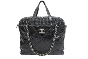 CHANEL シャネル ポートベロー マトラッセ 2WAY ハンドバッグ チェーンショルダー ココマーク 黒 13番台 A46148 美品 中古 43653