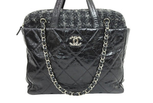 CHANEL シャネル ポートベロー マトラッセ 2WAY ハンドバッグ チェーンショルダー ココマーク 黒 13番台 A46148 美品 中古 43653