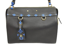 画像をギャラリービューアに読み込む, 新品同様 LOUIS VUITTON ルイヴィトン ショルダーバッグ スピーディアマゾン ブラック スムースレザー ブルー M42202 中古 43663