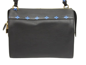 新品同様 LOUIS VUITTON ルイヴィトン ショルダーバッグ スピーディアマゾン ブラック スムースレザー ブルー M42202 中古 43663