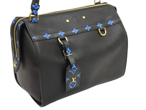 新品同様 LOUIS VUITTON ルイヴィトン ショルダーバッグ スピーディアマゾン ブラック スムースレザー ブルー M42202 中古 43663