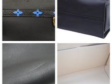 画像をギャラリービューアに読み込む, 新品同様 LOUIS VUITTON ルイヴィトン ショルダーバッグ スピーディアマゾン ブラック スムースレザー ブルー M42202 中古 43663