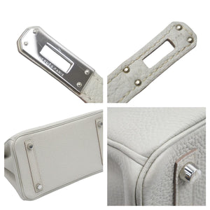 新品同様 HEMRES エルメス バーキン25 トゴ グレー グリスパール系 シルバー金具 T刻印 中古 43678