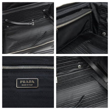 画像をギャラリービューアに読み込む, PRADA プラダ ナイロンキャリーバッグ 旅行カバン 2連キャスター VV0030 トライアングルロゴ ブラック シルバー金具 43684