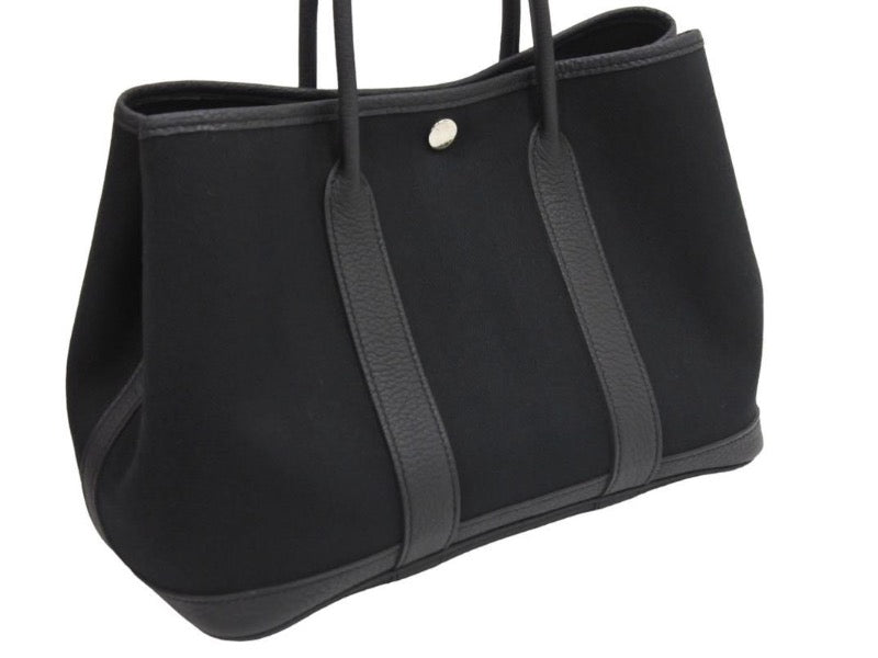 極美品 HERMES エルメス ハンドバッグ ガーデンパーティTPM ブラック 