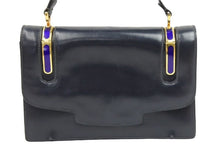 Load image into Gallery viewer, Gucci グッチ オールド ヴィンテージ ワンショルダーバッグ ネイビー ゴールド金具 カーフレザー イタリア製 中古 43692