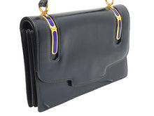 Load image into Gallery viewer, Gucci グッチ オールド ヴィンテージ ワンショルダーバッグ ネイビー ゴールド金具 カーフレザー イタリア製 中古 43692