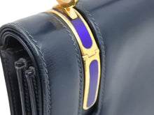 Load image into Gallery viewer, Gucci グッチ オールド ヴィンテージ ワンショルダーバッグ ネイビー ゴールド金具 カーフレザー イタリア製 中古 43692