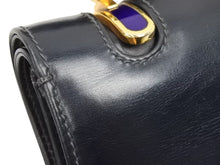 Load image into Gallery viewer, Gucci グッチ オールド ヴィンテージ ワンショルダーバッグ ネイビー ゴールド金具 カーフレザー イタリア製 中古 43692