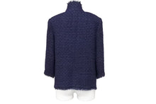 Load image into Gallery viewer, CHANEL シャネル ツイードジャケット トップス 上着 P27857V16954 ネイビー サイズ36 美品 中古 43707