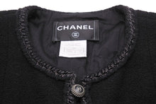 画像をギャラリービューアに読み込む, CHANEL シャネル ツイードジャケット 08A P33858V18196 サイズ38 ブラック ヴィンテージ ココマーク ノーカラー 美品 43708