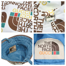 Load image into Gallery viewer, GUCCI × The North Face グッチ ザ ノースフェイス バケットハット ナイロン ホワイト ブルー 652942 4HADY 9769 美品 中古 43734