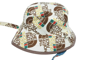 GUCCI × The North Face グッチ ザ ノースフェイス バケットハット ナイロン ホワイト ブルー 652942 4HADY 9769 美品 中古 43734