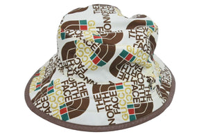 GUCCI × The North Face グッチ ザ ノースフェイス バケットハット ナイロン ホワイト ブルー 652942 4HADY 9769 美品 中古 43734