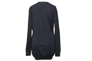 MOSCHINO モスキーノ カーディガン ロゴデザイン カーディ ガン イエロー ブラック サイズ 38 KW7243303 黒黄 ツレ 中古 43775