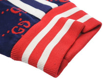 Load image into Gallery viewer, GUCCI グッチ GGジャガード テクニカルジャージー トラックパンツ ネイビー レッド GG柄 496920 サイズS 中古 43777