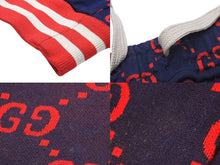 Load image into Gallery viewer, GUCCI グッチ GGジャガード テクニカルジャージー トラックパンツ ネイビー レッド GG柄 496920 サイズS 中古 43777