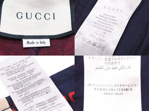 GUCCI グッチ GGジャガード テクニカルジャージー トラックパンツ ネイビー レッド GG柄 496920 サイズS 中古 43777