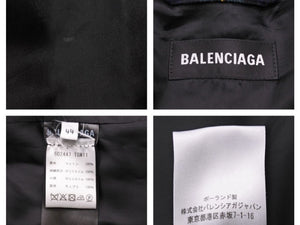 BALENCIAGA バレンシアガ チェック ダウンジャケット アウター マルチカラーロゴ 602447 サイズ44 美品 中古 43779