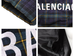 BALENCIAGA バレンシアガ チェック ダウンジャケット アウター マルチカラーロゴ 602447 サイズ44 美品 中古 43779