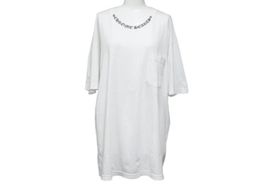 CHROME HEARTS クロムハーツ 半袖Tシャツ Neck Logo Pocket Tee ポケットティー ネックロゴ コットン ホワイト XL 良品 中古 43782